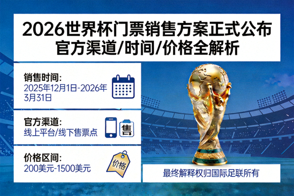 2026世界杯门票销售方案正式公布